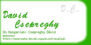 david csepreghy business card